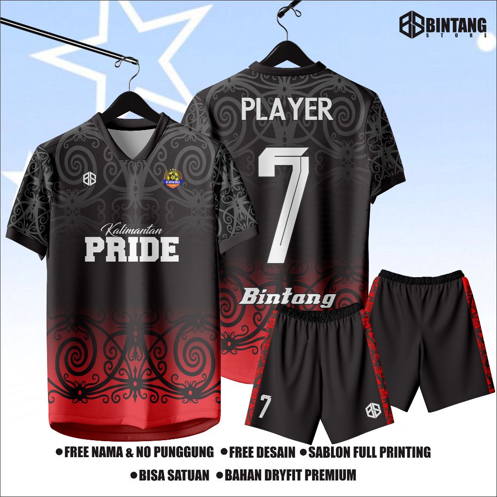 Jersey futsal printing jersey bola motif kalimantan dayak jersey volly printing(bisa satuan)