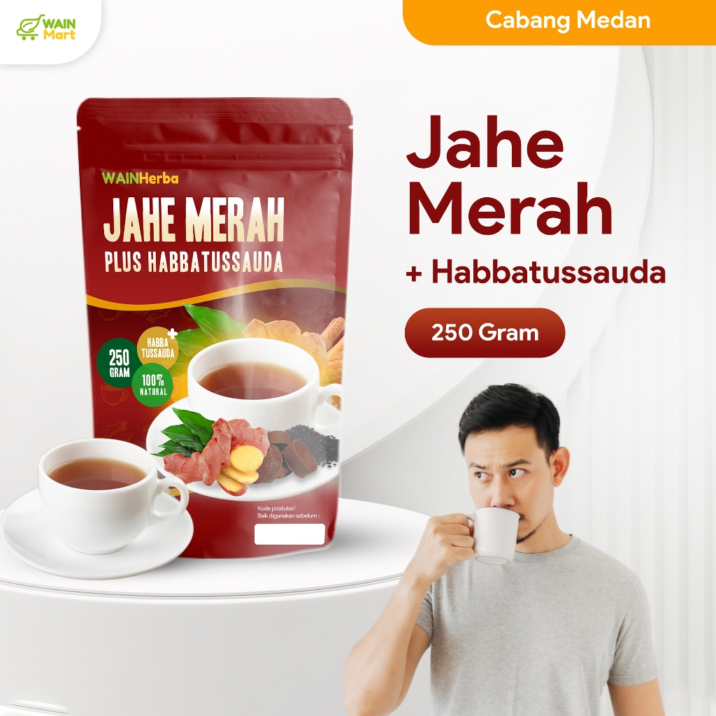 

Wainmart Jahe Merah Plus Habbatussauda Hangat Sehat Berenergi 250 Gram