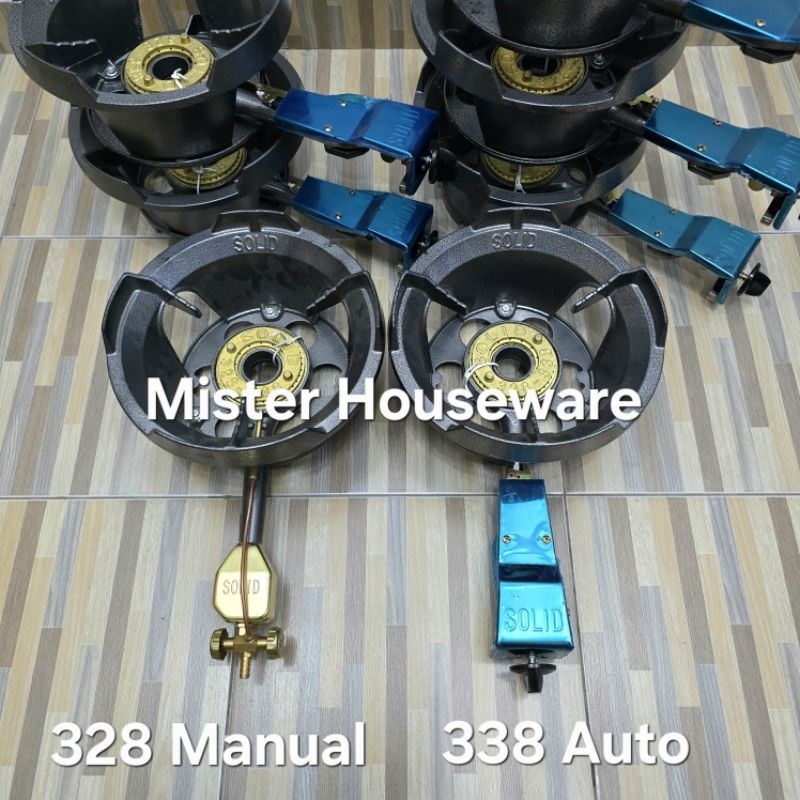 Kompor Gas 1 Tungku SOLID High Press Bahan Besi Cor Kuat Tahan Beban Api Besar Tinggi 328 Manual 338