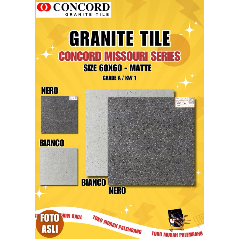 GRANITE 60x60 Missouri Nero | Missouri Bianco | Matte | Kasar