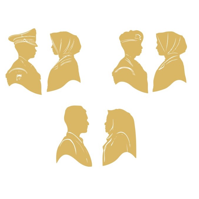 Siluet Akrilik TNI POLRI Mirror Siluet pengantin Siluet Mahar Pernikahan Seserahan