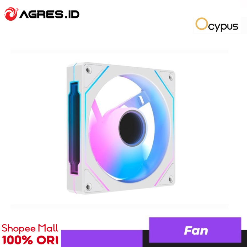 OCYPUS CASE FAN GAMMA F12 ARGB REVERSE BLADE (1X ARGB FAN + 800-1600RPM) WHITE 1Y