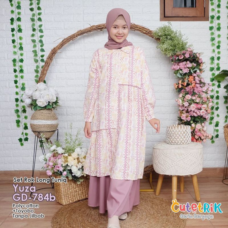 NEW ARRIVAL - CUTETRIK ONE SET KEKINIAN ANAK PEREMPUAN AYLIN YUZA TANGGUNG REMAJA SETELAN ROK SYARI 