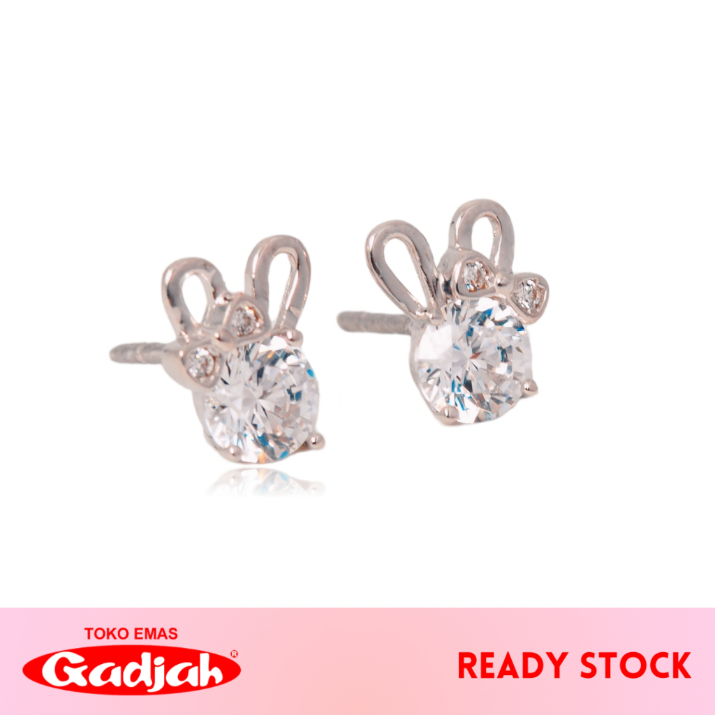 Giwang Emas Tusuk Solitaire Kelinci Pita - Toko Emas Gadjah