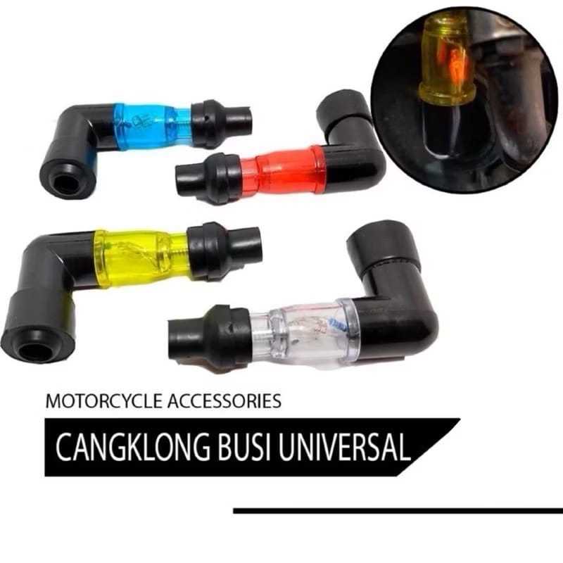 [ BERKAH MOTOR RACING ]Tutup busi transparan nyala lampu / cangklong busi universal revo, blade, jup
