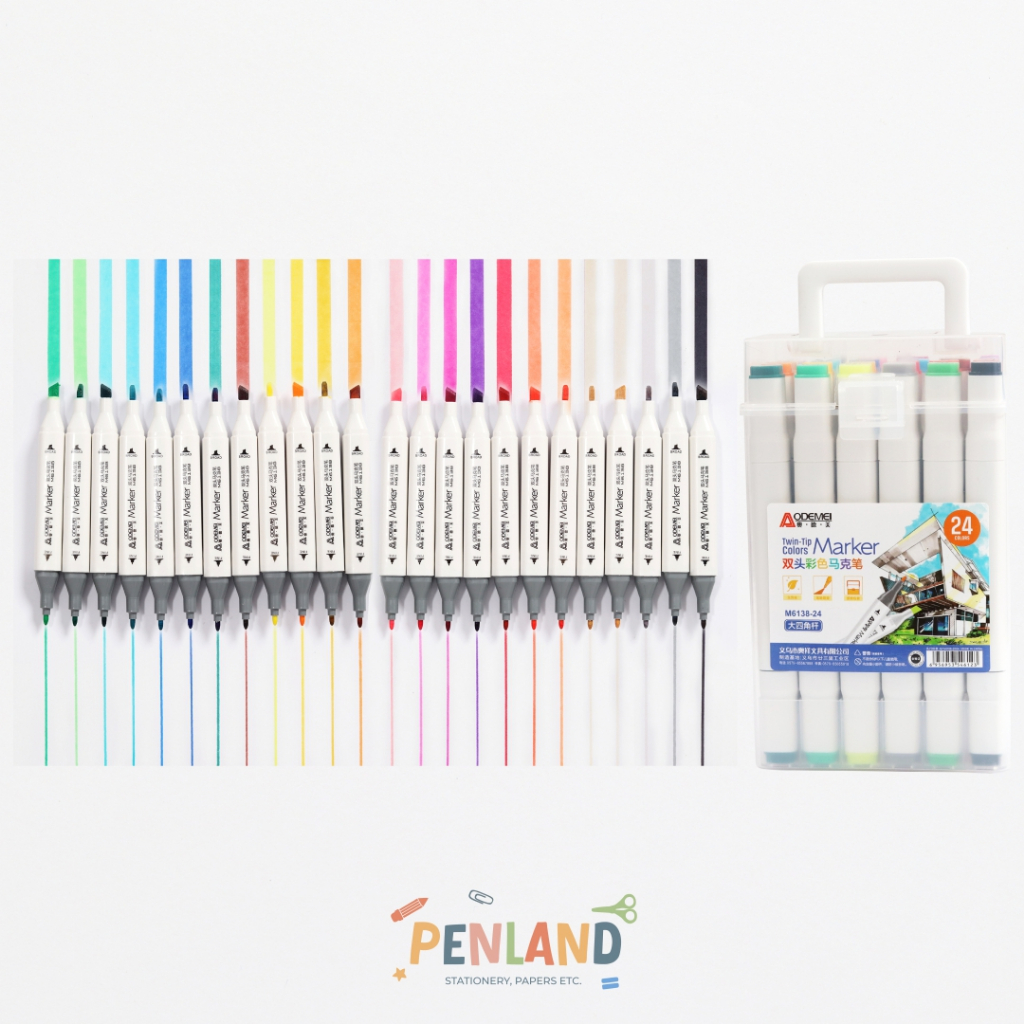 

Spidol Acrylic Marker Twin Tip Isi 24 Warna ADM-M6138-24 PL00001 Bisa COD