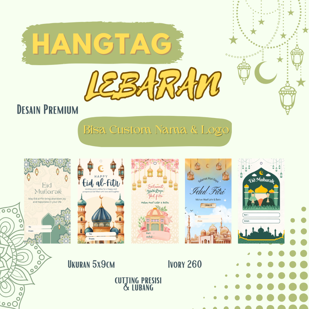 

Hangtag Lebaran Custom Desain Aesthetic Premium | Hangtag Lebaran Bisa Custom Nama dan Logo