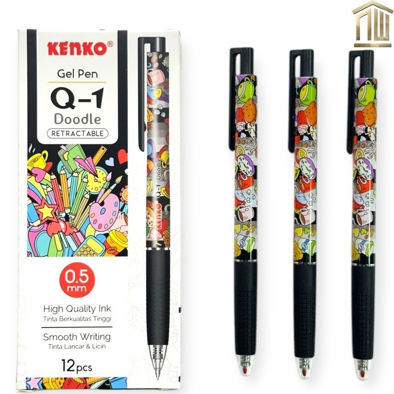 

Pulpen / Ballpoint / Pen Gell Kenko Q1 Doodle (12 Pcs)