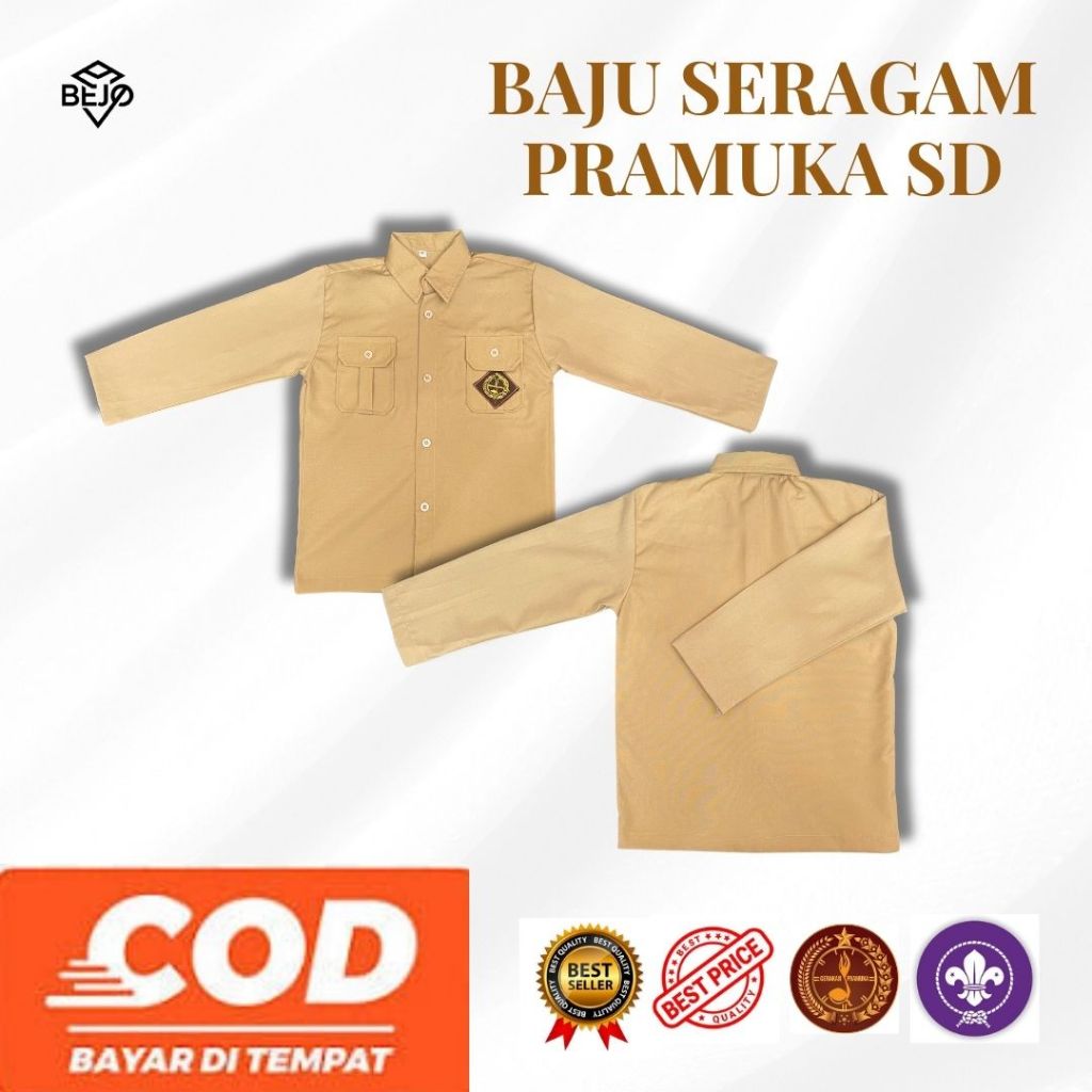 SERAGAM PRAMUKA SD SERAGAM PRAMUKA LENGAN PANJANG BAJU PRAMUKA LENGAN PANJANG SD MURAH