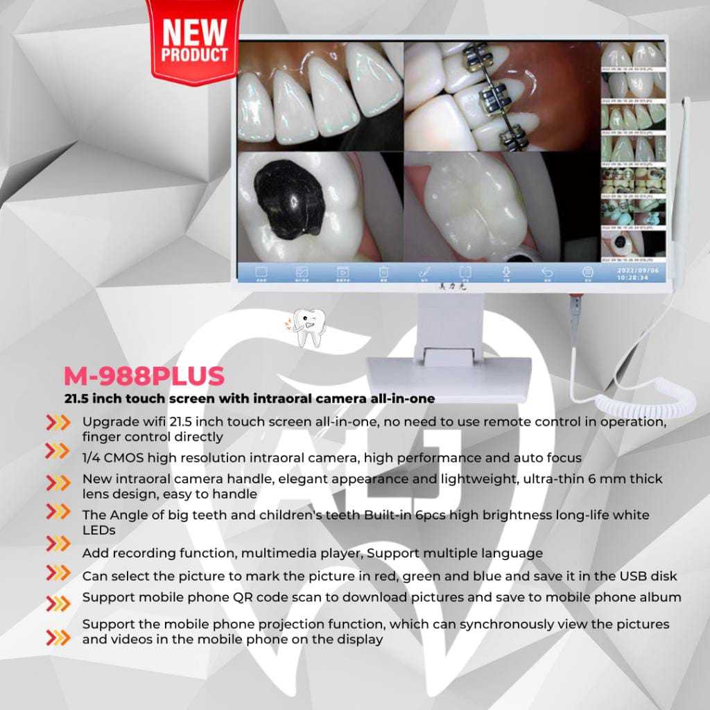 INTRA ORAL CAMERA MLG M988 PLUS / IOC CAMERA DENTAL ANDROID TV YOUTUBE 21.5 INCH