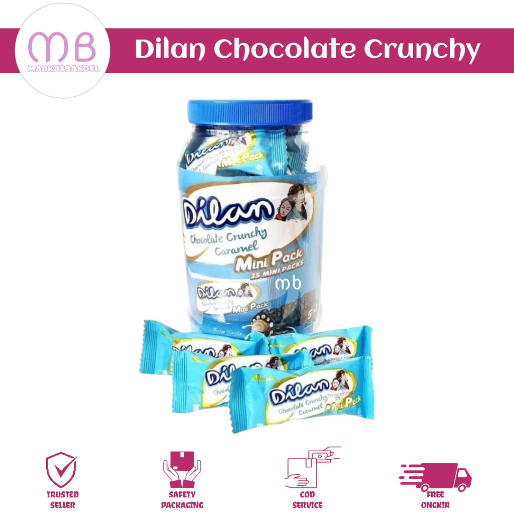 

DILAN WAFER CHOCOLATE CRUNCHY CARAMEL / DILAN WAFER COKELAT CARAMEL KEMASAN TOPLES REFILL PACK ISI 25 PCS