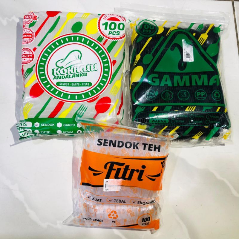 Sendok Plastik Makan, Sendok Teh, Sendok Puding dan Sendok Es Buah