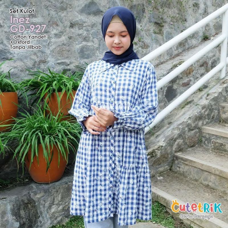 TERBARU CUTETRIK SETELAN LONG TUNIK CELANA ANAK PEREMPUAN INEZ - BAJU MUSLIM ONE SET ANAK TANGGUNG R