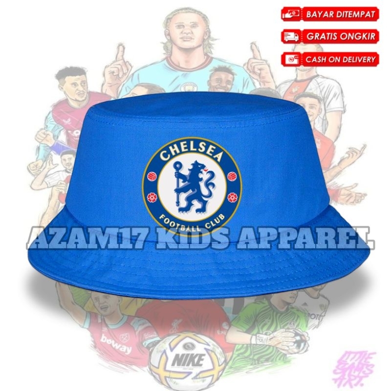 Topi Bucket Anak Chelsea / Bucket Hat Topi Anak Club Sepakbola Chelsea FC