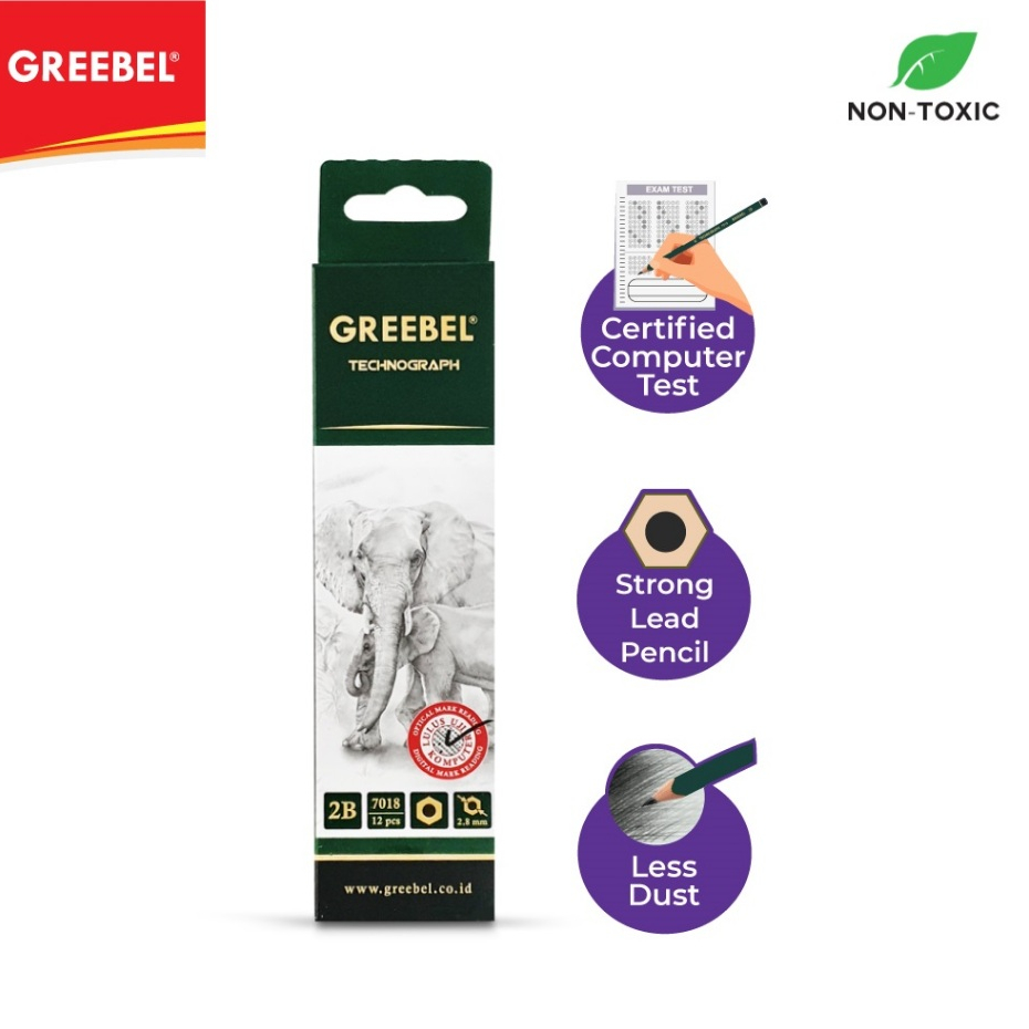 

PENSIL GREEBEL 2B HARGA 1 PACK ISI 12 PCS