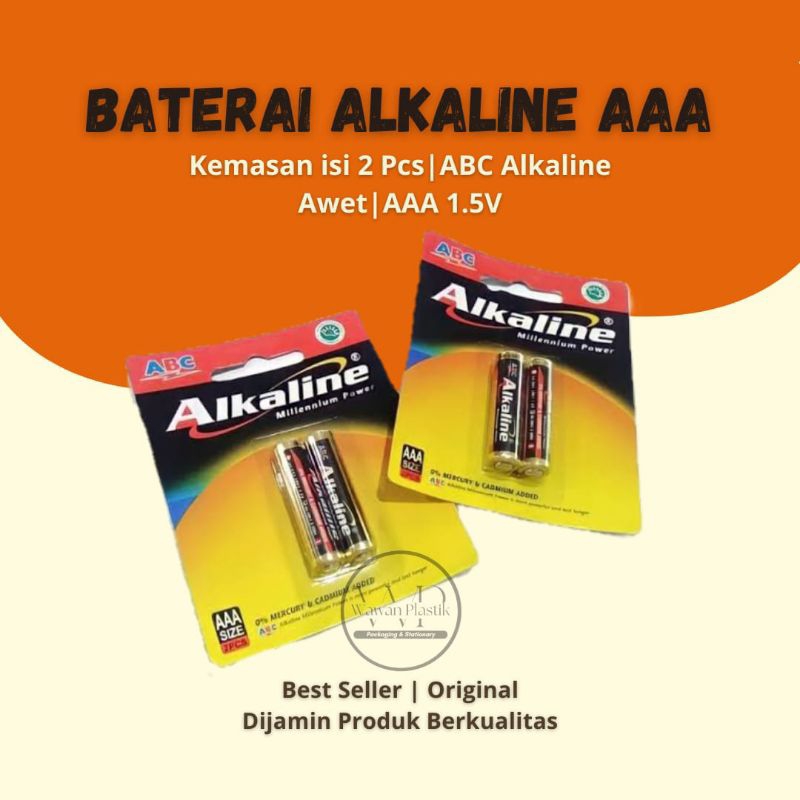 Baterai Alkaline AAA 2Pcs / Batrai Alkaline A3 2pcs / Baterai ABC Alkaline A3 2Pcs / Batrai ABC Alka