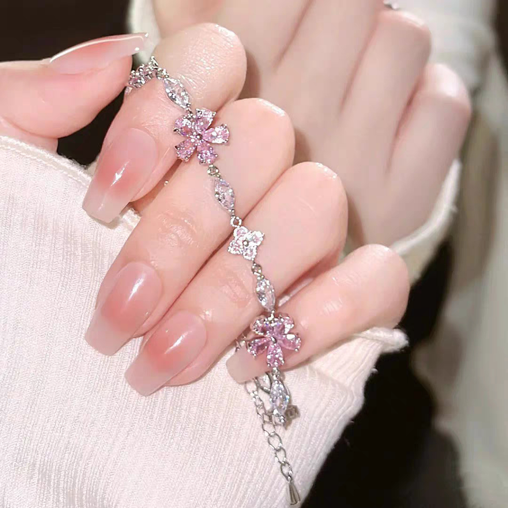 COD Gelang Bulan Wanita Gelang Kupu-kupu Merah Muda Bunga Sakura Gelang Temperamen Manis Hadiah Saha