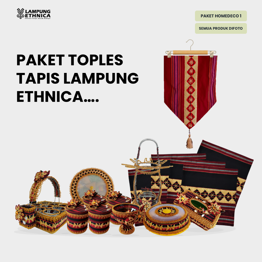 LAMPUNG ETHNICA OFFICIAL - HOMEDECO SERIES TOPLES KUE LEBARAN TAPIS LAMPUNG - TAPIS LAMPUNG ASLI - T