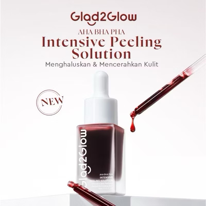 Peeling Serum Glad2Glow AHA BHA PHA Intensive Peeling Solution 15ml Serum G2G Exfoliasi Wajah merah 