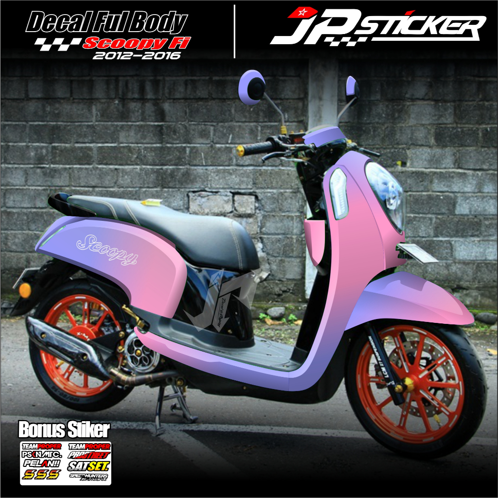 (COD) Decal Stiker HONDA SCOOPY FI LAMA 2013 2014 2015 2016 2017 Stiker Skotlet Motor Scoopy FI Old