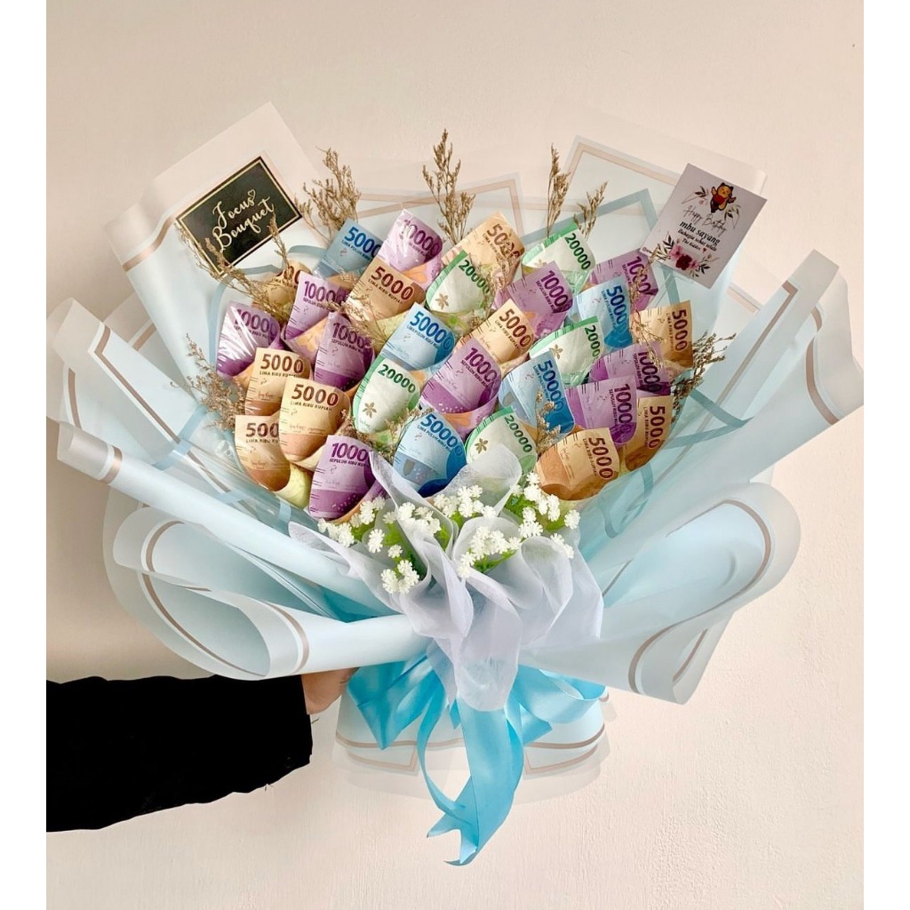 Cone Standing Money Bouquet (50 - 100 Lembar) Hadiah Ulang Tahun / Hadiah Suprise / Money Cone Bouqu