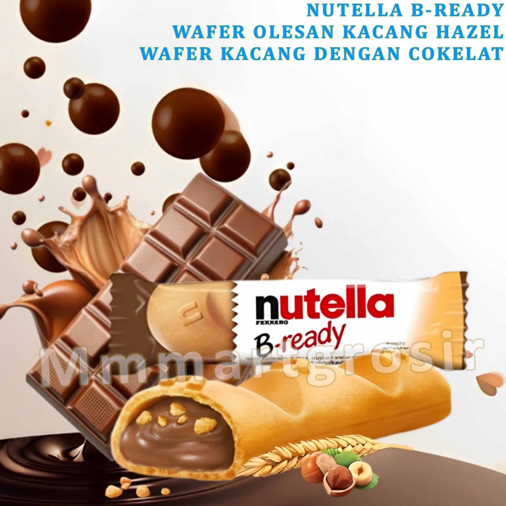 

Nutella B-Ready / Wafer Isi olesan Kacang Hazel / Wafer Kacang Dengan Cokelat / 22gr