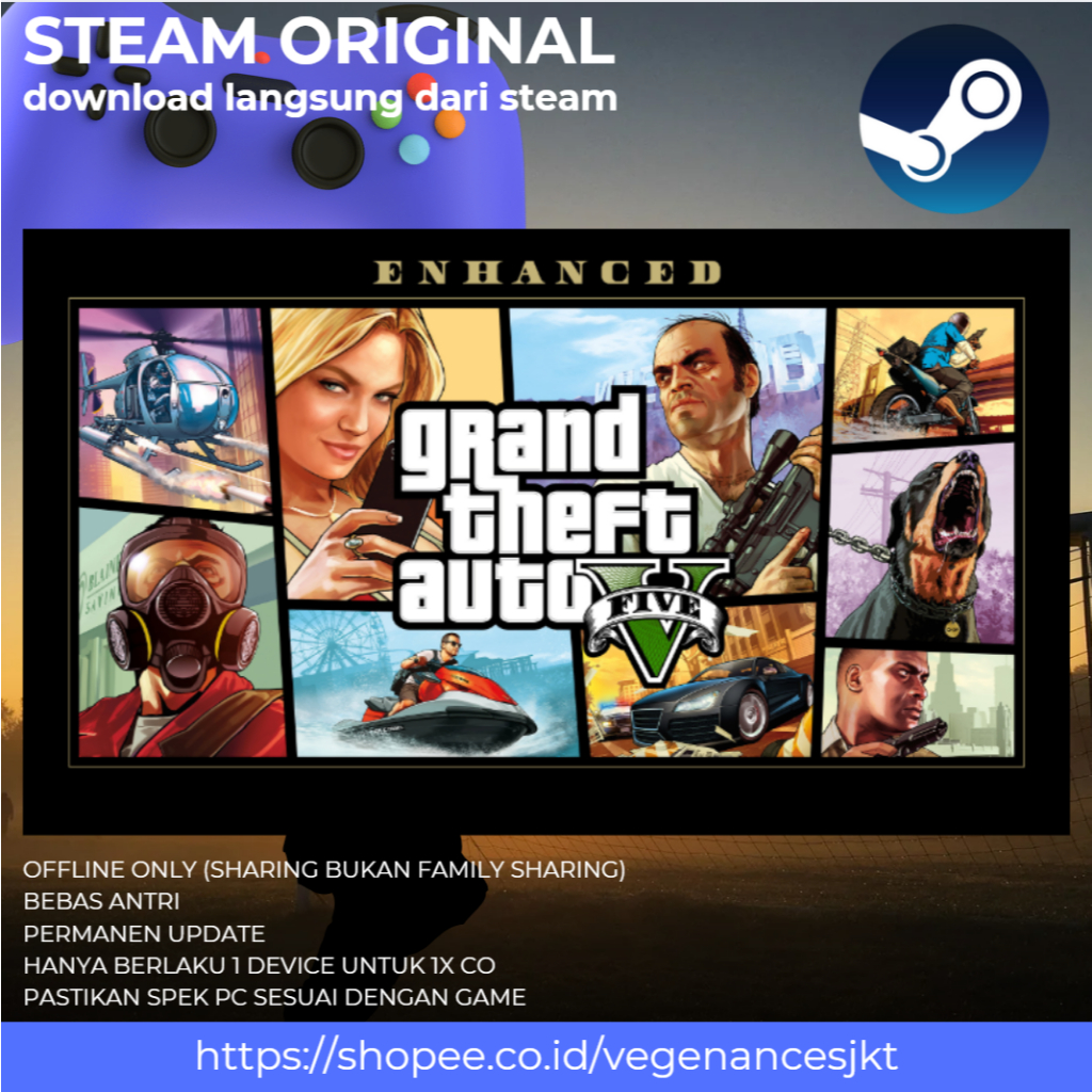 Grand Theft Auto V Enhanced Gta 5 PC Game Sharing Original + Latest Update