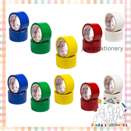 Lakban WARNA 2 inch 50m IVAN - Lakban Biru Lakban Hijau Lakban Kuning Lakban Merah Lakban Putih