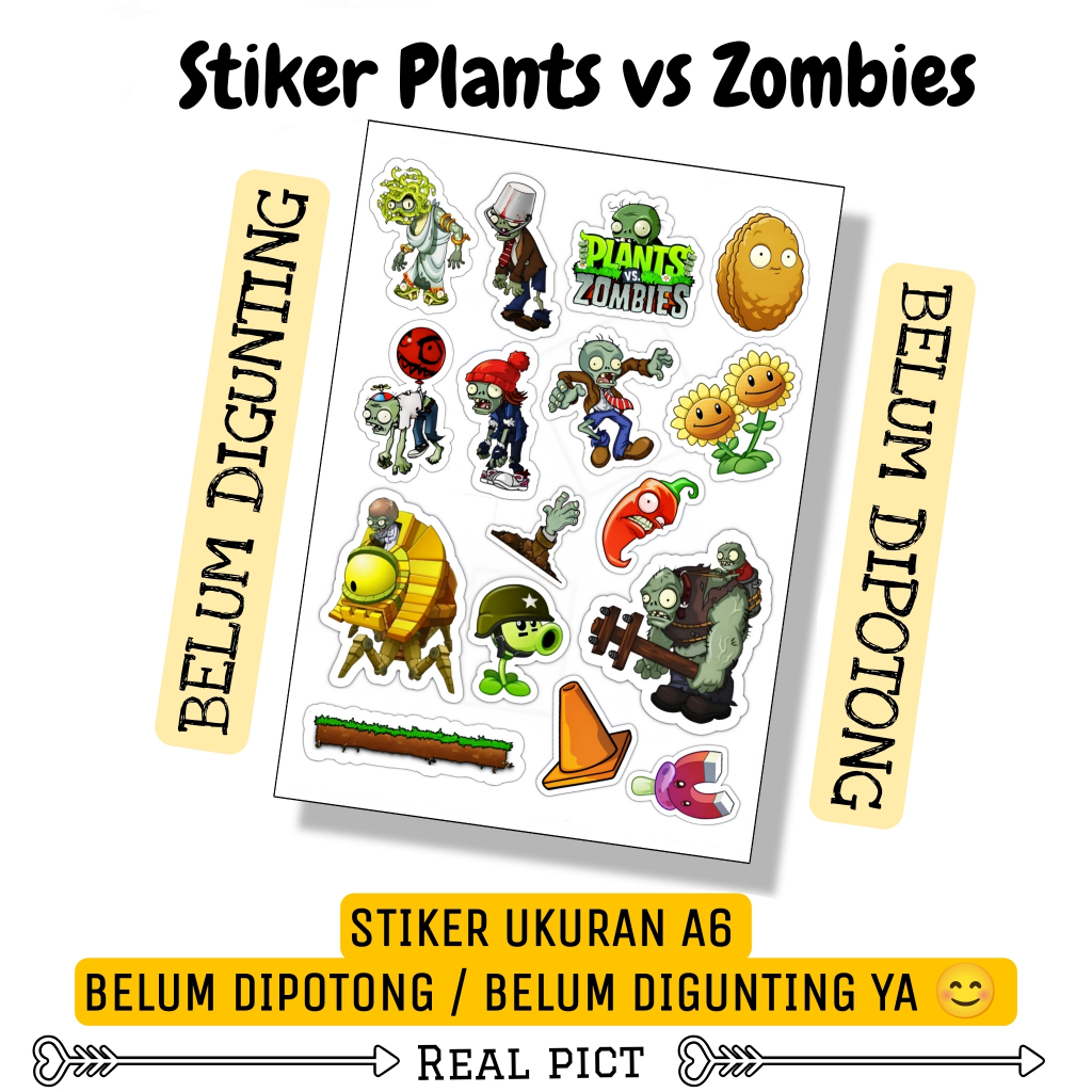 

Stiker Plants vs Zombies Belum Dipotong Ukuran A6 Bahan Vinyl / Sticker Plants Zombies Karakter / Stiker Cartoon Lucu