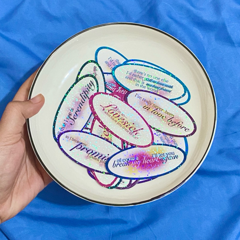 

Laufey Song Lyrics Sticker | Stiker Hologram Diecut