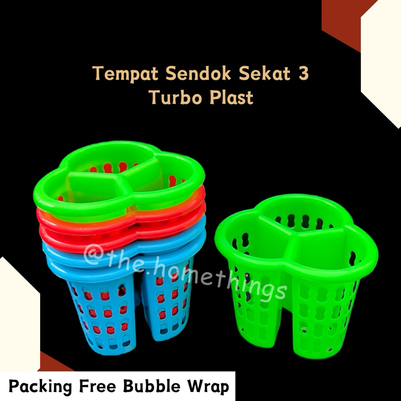 

@the.homethings - TEMPAT SENDOK PLASTIK SEKAT 3 TURBO PLAST / TEMPAT PENSIL ALAT TULIS SEKAT 3 / TEMPAT PASTA GIGI SIKAT GIGI / ORGANIZER MEJA