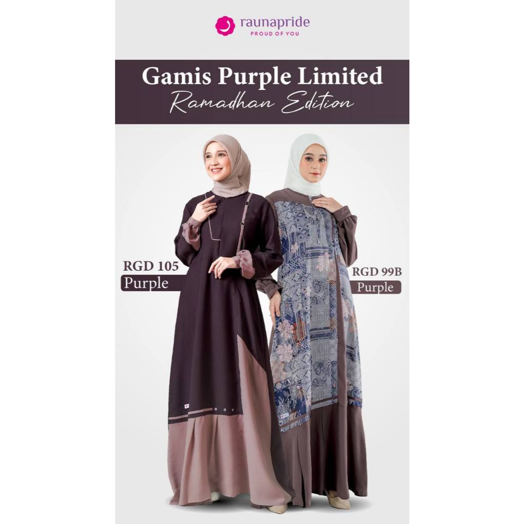 ~TERBARU~ RGD 105 DAN RGD 99B TOSCA, DARK GREEN DAN PURPLE GAMIS WANITA LEBARAN 2025 BY RAUNA ORIGlN