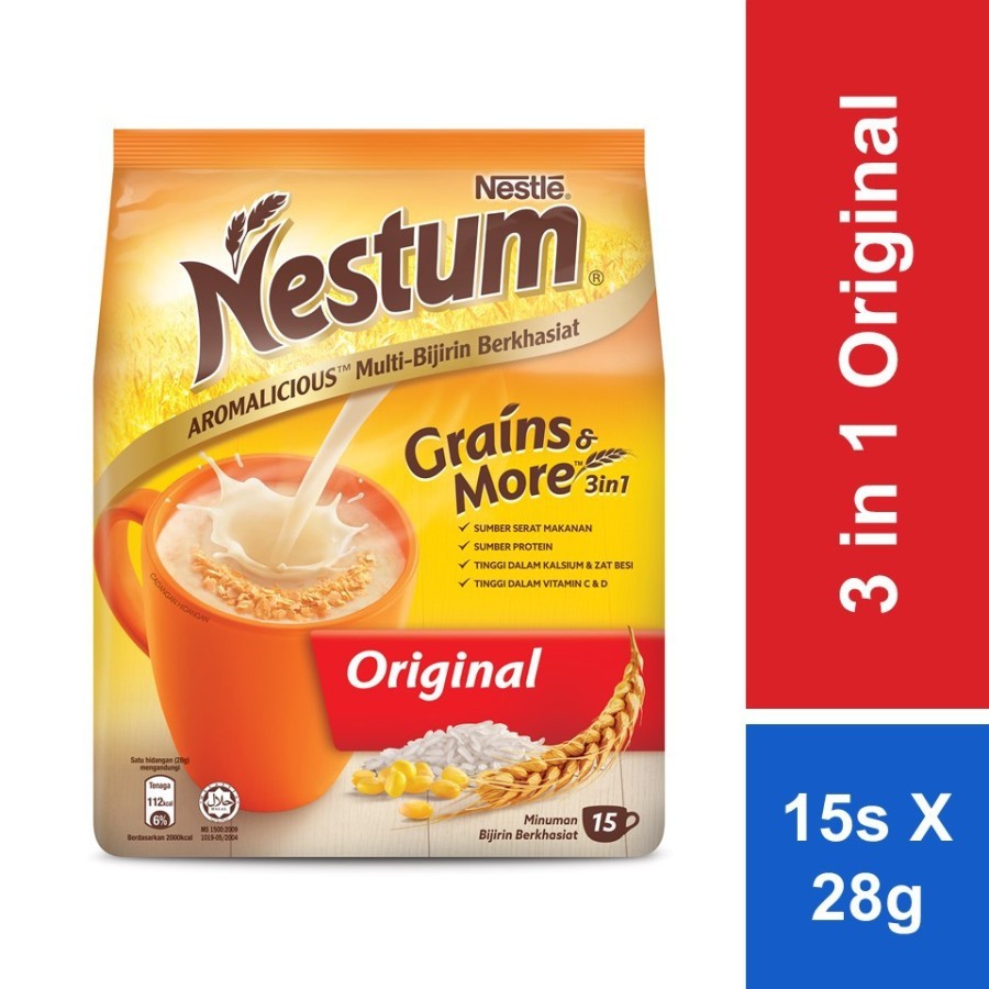 

NESTUM Grains & More 3 in 1 Original Sereal Malaysia 14 sachet x 28g sereal instant