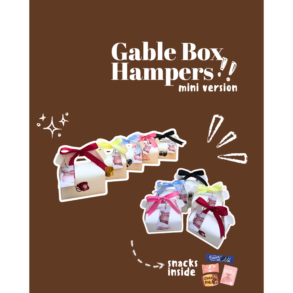 

MINI GABLE BOX HAMPERS / SNACK GABLE HAMPERS / GRADUATION / RAMADAN HAMPERS / SEMPRO GIFT