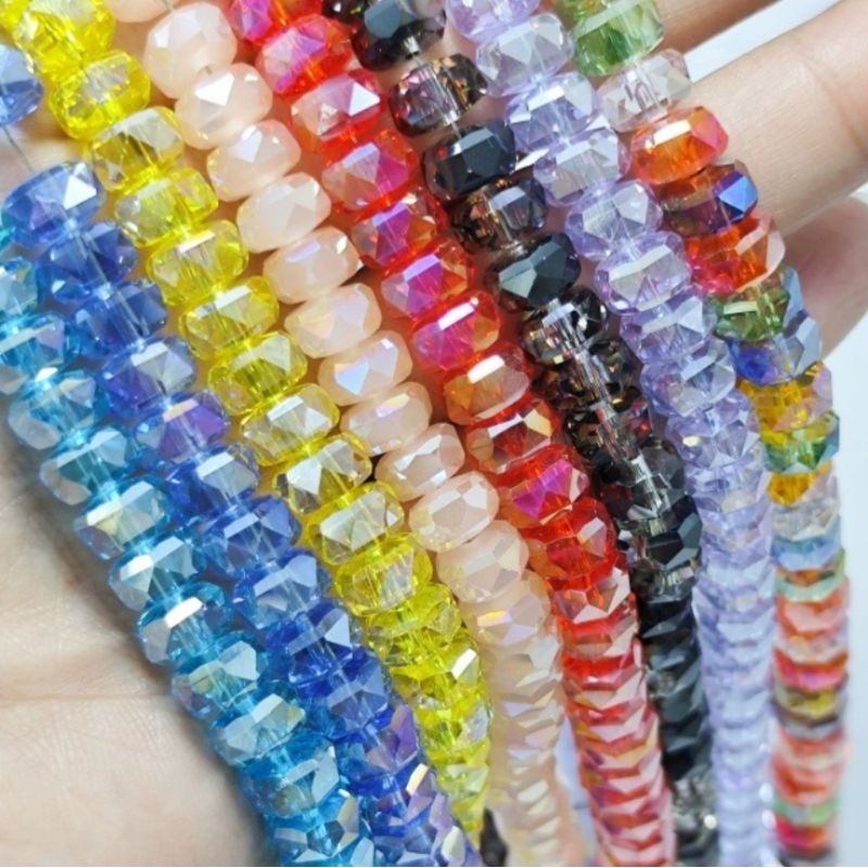 Grosir 80pcs Ceko Roda 8mm Gepeng Grade AAA Manik Monte Mote Beads Swarovski Ronce DIY Kristal Cryst