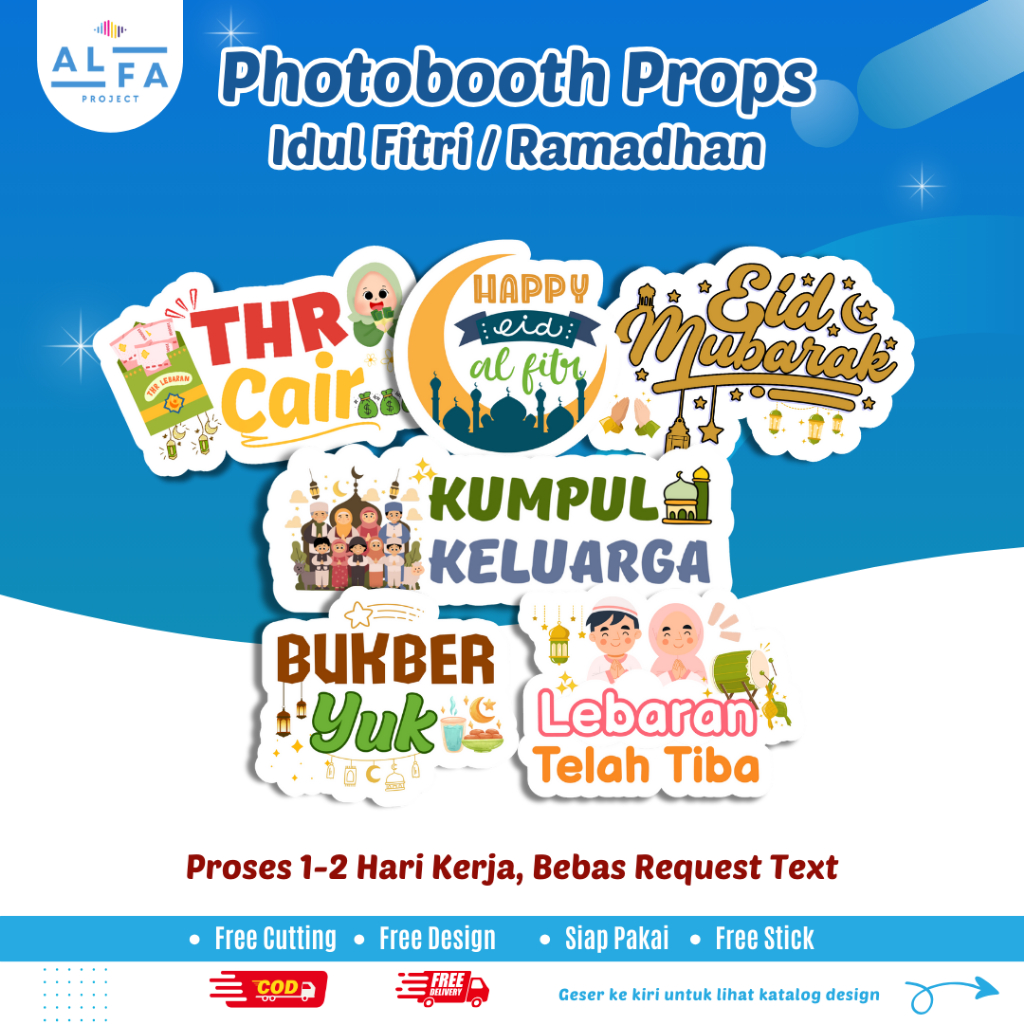 D95 Photoboth Props Ramadhan Custom | Acc Photobooth idul fitri eid fitr puasa aksesoris foto dekora