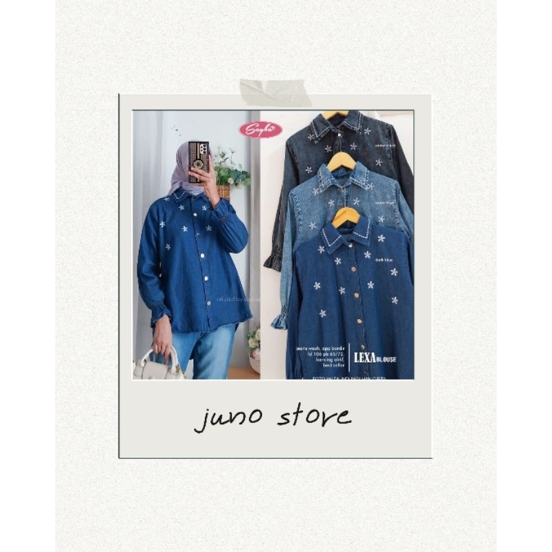 MELDY TOP - MAYA TUNIK PREMIUM DENIM JEANS MIX KATUN BY ZM