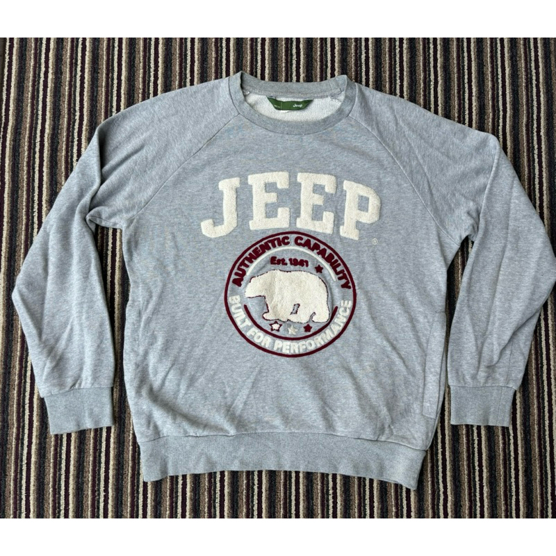 Crewneck JEEP Original Sweater Abu Grey Ori Second Mulus baju brand cn ukuran L