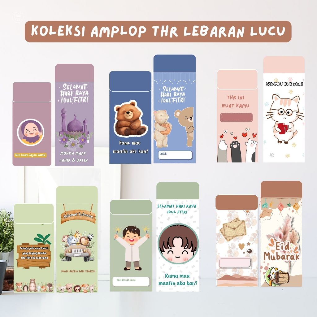 

jual Amplop Lebaran Estetis Untuk Angpau Hari Raya isi Bahan Art Paper Glossy Finish Tidak Luntur