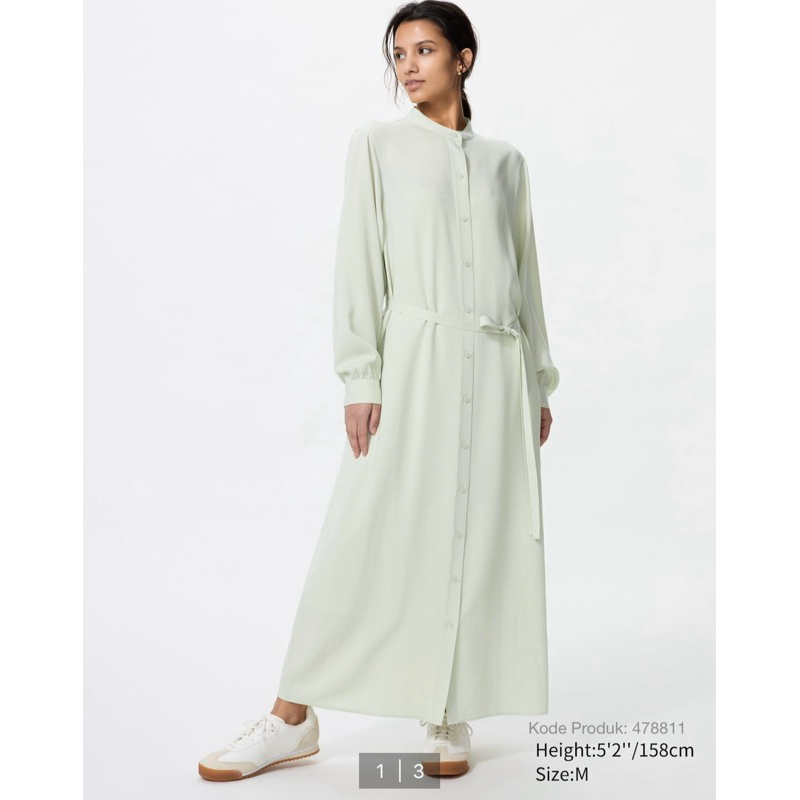 SALE‼️ UNIQLO GAUN DRESS KEMEJA RAYON