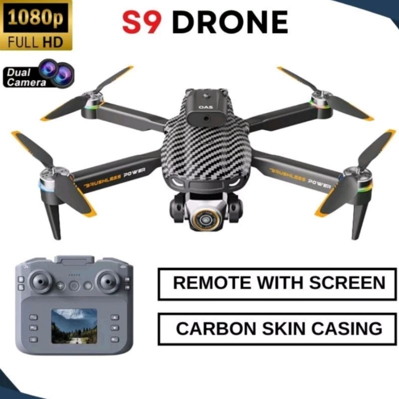 Drone S9 LCD Screen Brushless Dual HD Kamera 8K ESC OAS