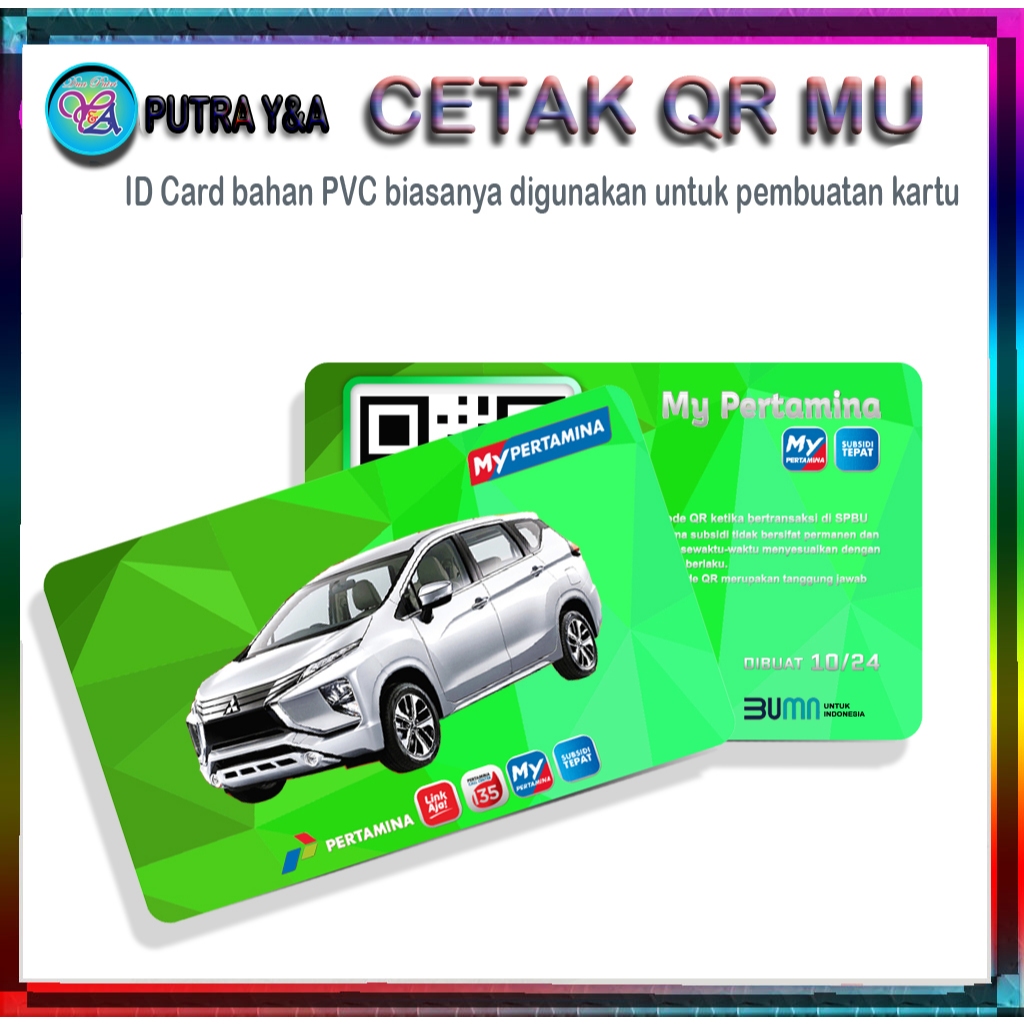 

My Pertamina ID Card Bahan PVC Cetak Kartu My Pertamina Premium Color Costum Foto Bahan Tebal PVC 0,96mm Anti Pudar