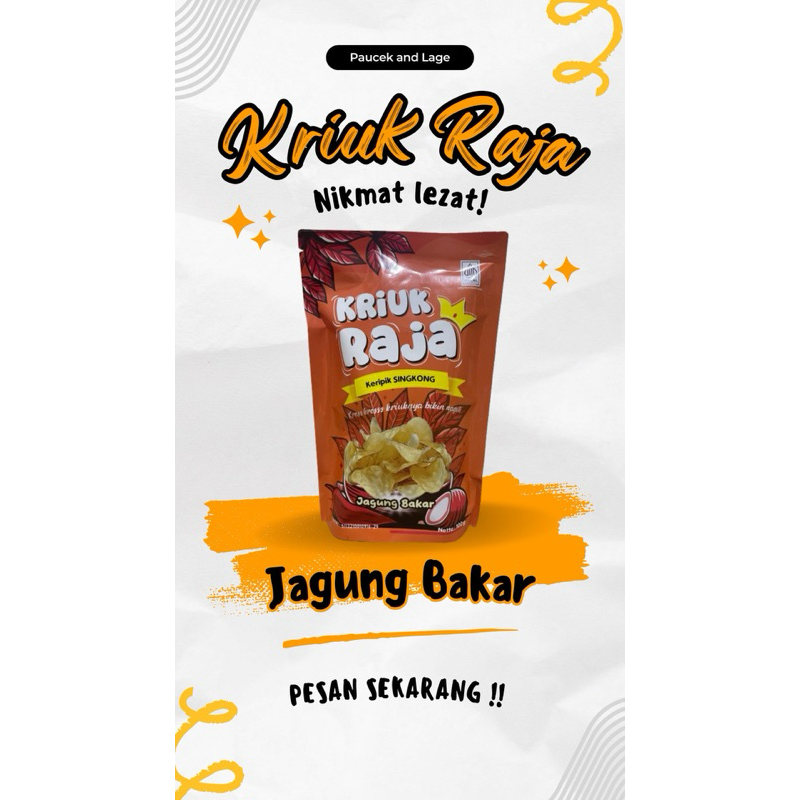 

100 Gr Kriuk Raja Keripik singkong Jagung Bakar