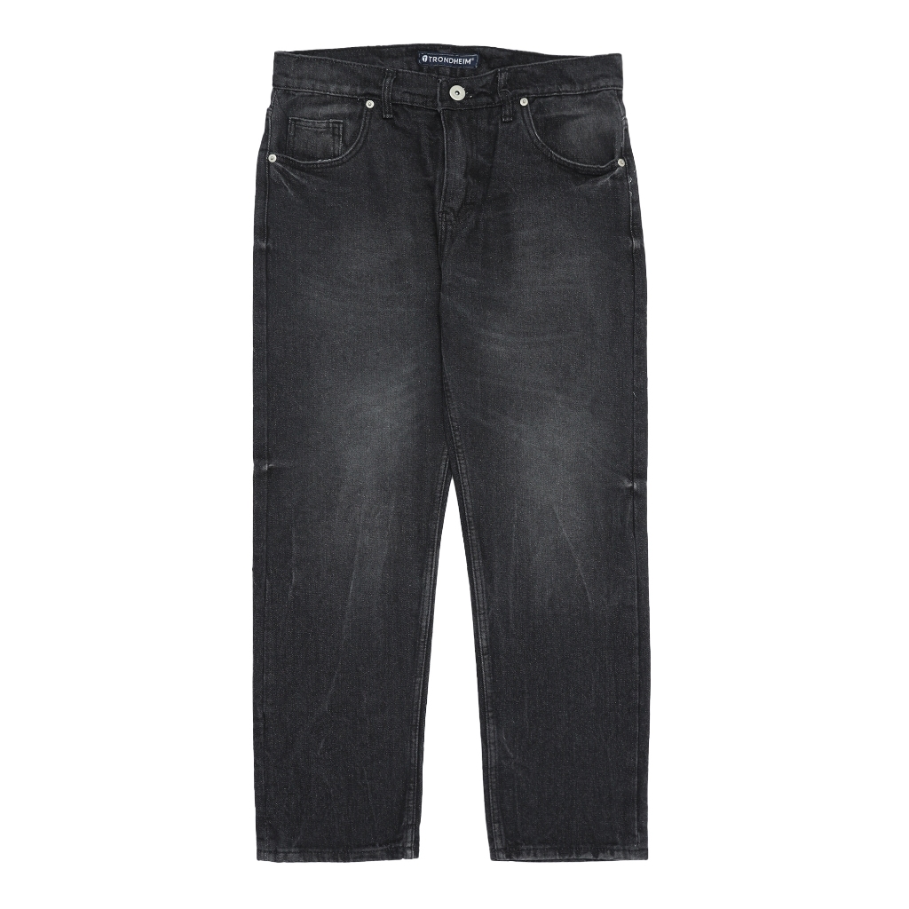 Trondheim Celana Jeans Denim Reguler Nantes Hitam Washed