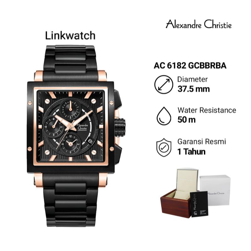 Jam tangan pria Alexander Christie AC 6182 GCBBRBA Chronograph Aktif Original Garansi Resmi