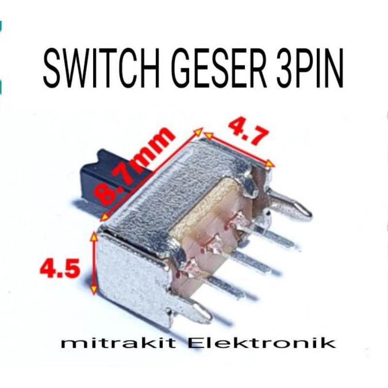 Switch Geser mini 3pin ON-ON Saklar geser 3pin ON-OFF bisa ON-ON