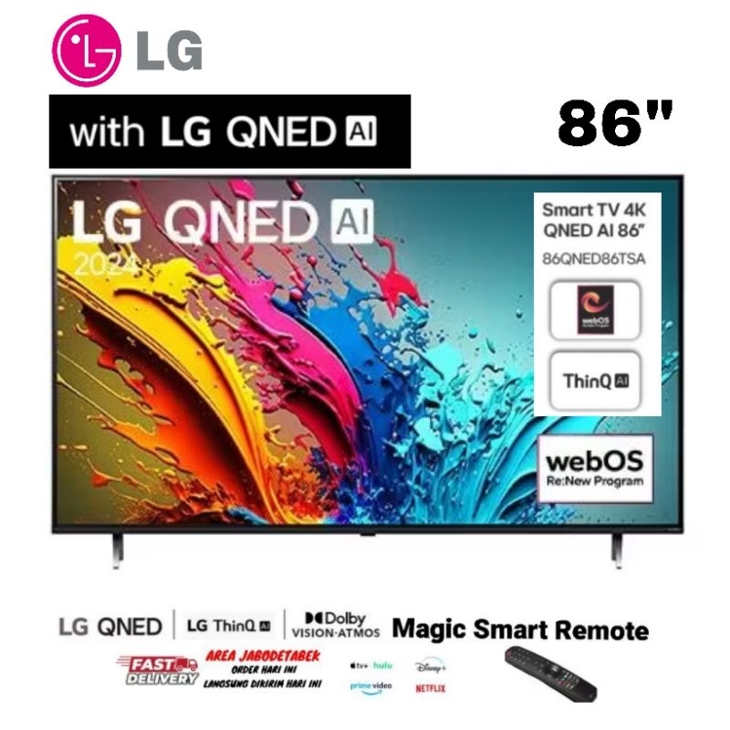 LG 86QNED86 / 86QNED86TSA LG LED TV 4K UHD Smart TV LG QNED 86 INCH AI ThinQ LG QNED86 GARANSI RESMI