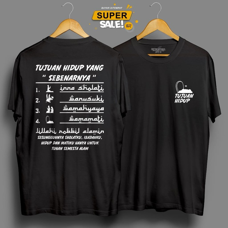 KAOS DISTRO TUJUAN HIDUP YANG SEBENARNYA // KAOS DISTRO PRIA // KAOS DISTRO KEKINIAN