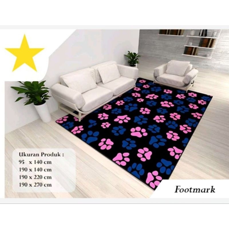 Karpet Lantai Bulu Ukuran 190 x 270 Ambal Malaysia Tebal Anti slip