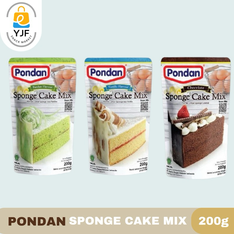 

Pondan Sponge Cake Mix / Tepung Premix Cake Instan / Kue Pandan / Coklat Cake / Vanila Cake - 200g